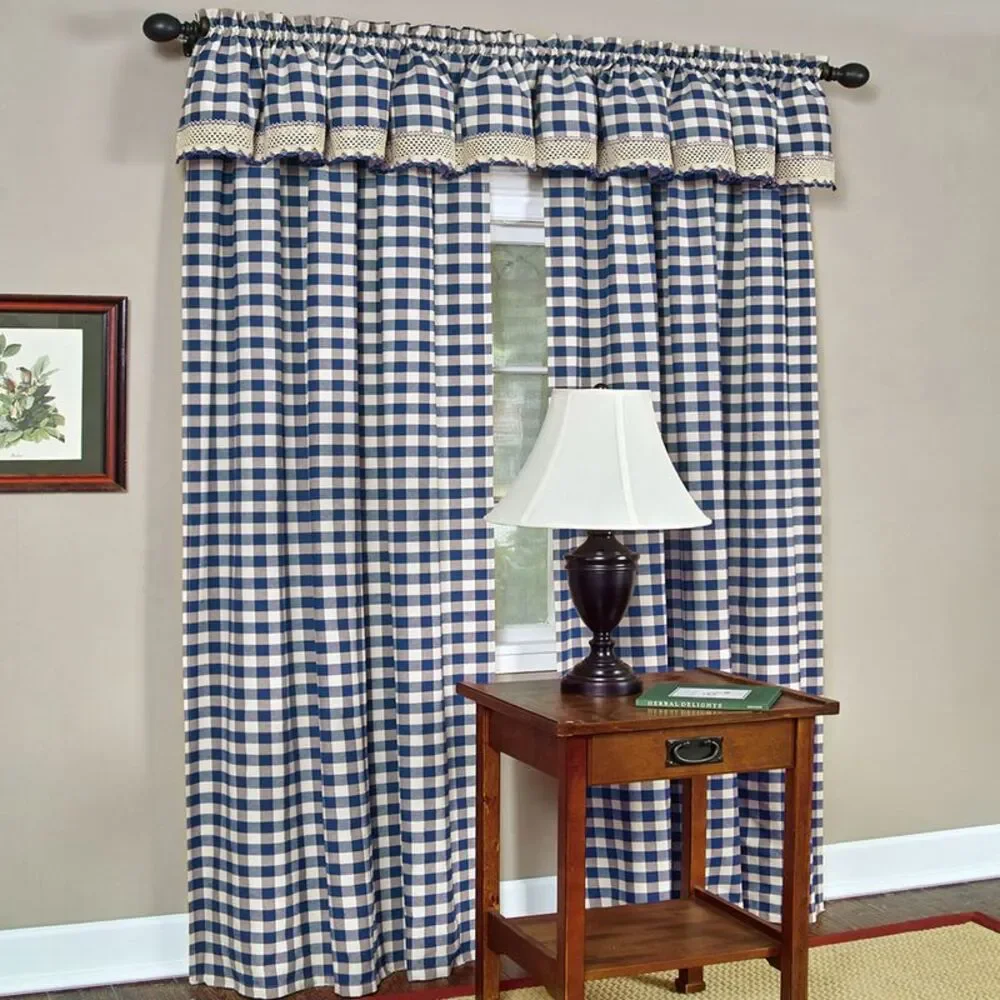 Achim Home Furnishing: Buffalo Navy Plaid Modern Window Curtain Panel : 42